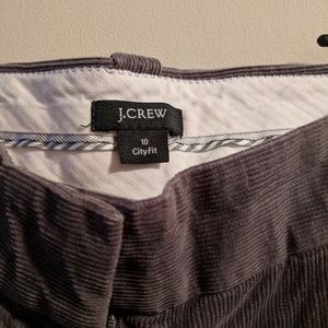 J. Crew city fit corderoys with cuff, gray